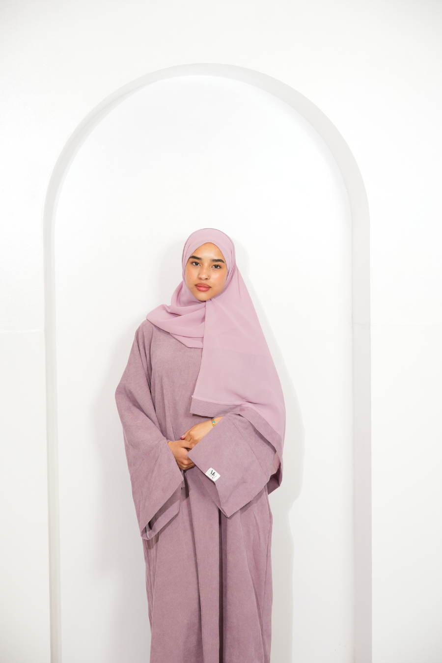 Pink Corduroy Abaya