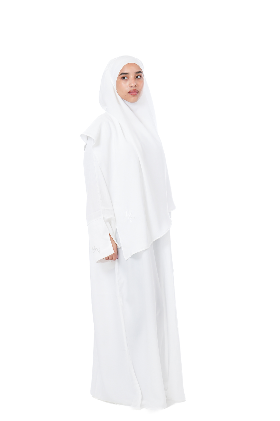 White Khimar Abaya Set