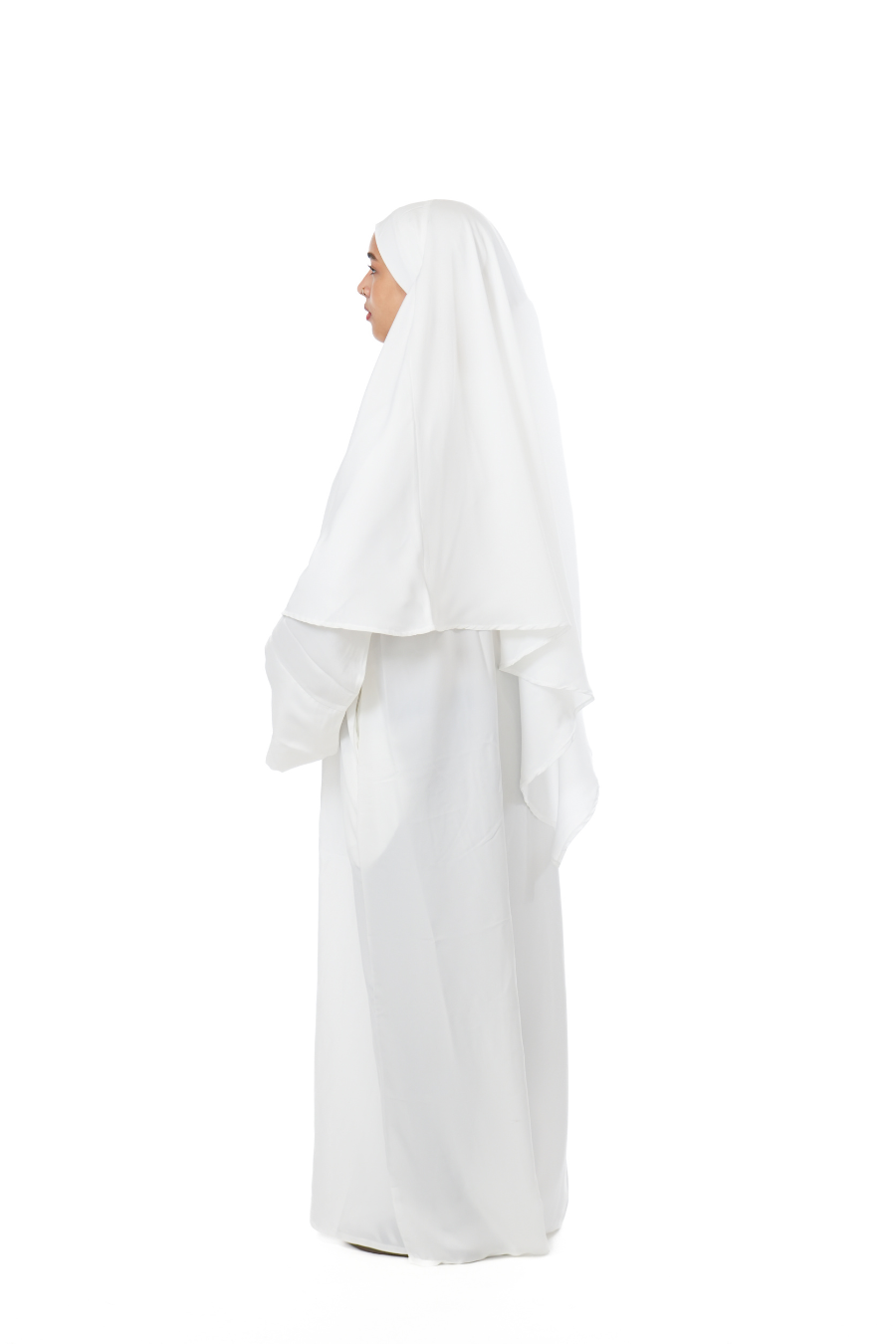 White Khimar Abaya Set