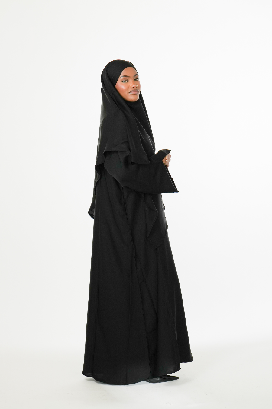 Black Khimar Abaya Set