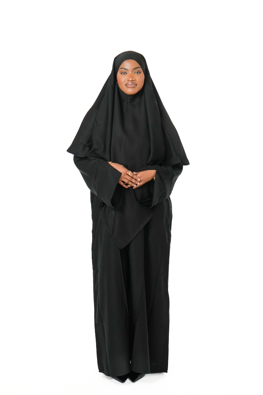 Black Khimar Abaya Set