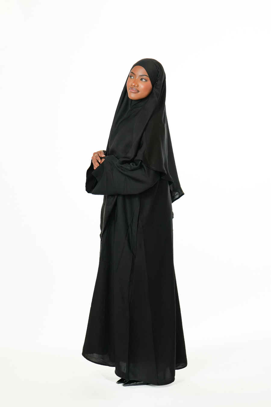 Black Khimar Abaya Set
