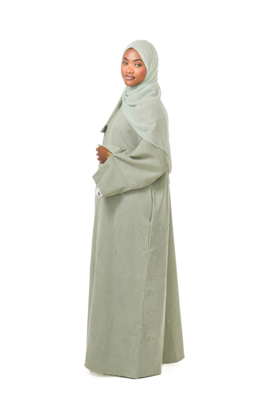 Pistachio Corduroy Abaya