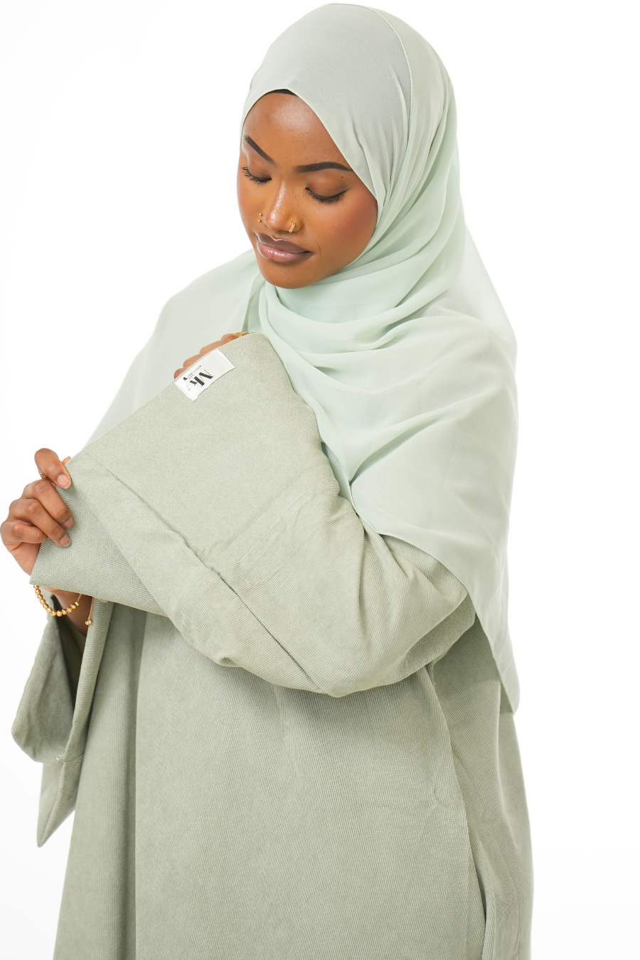 Pistachio Corduroy Abaya