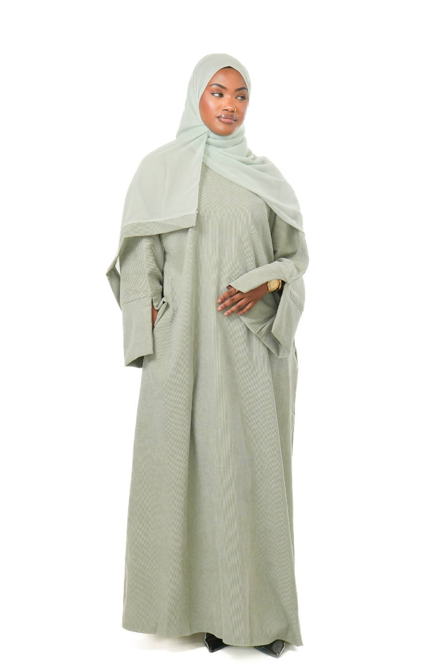 Pistachio Corduroy Abaya