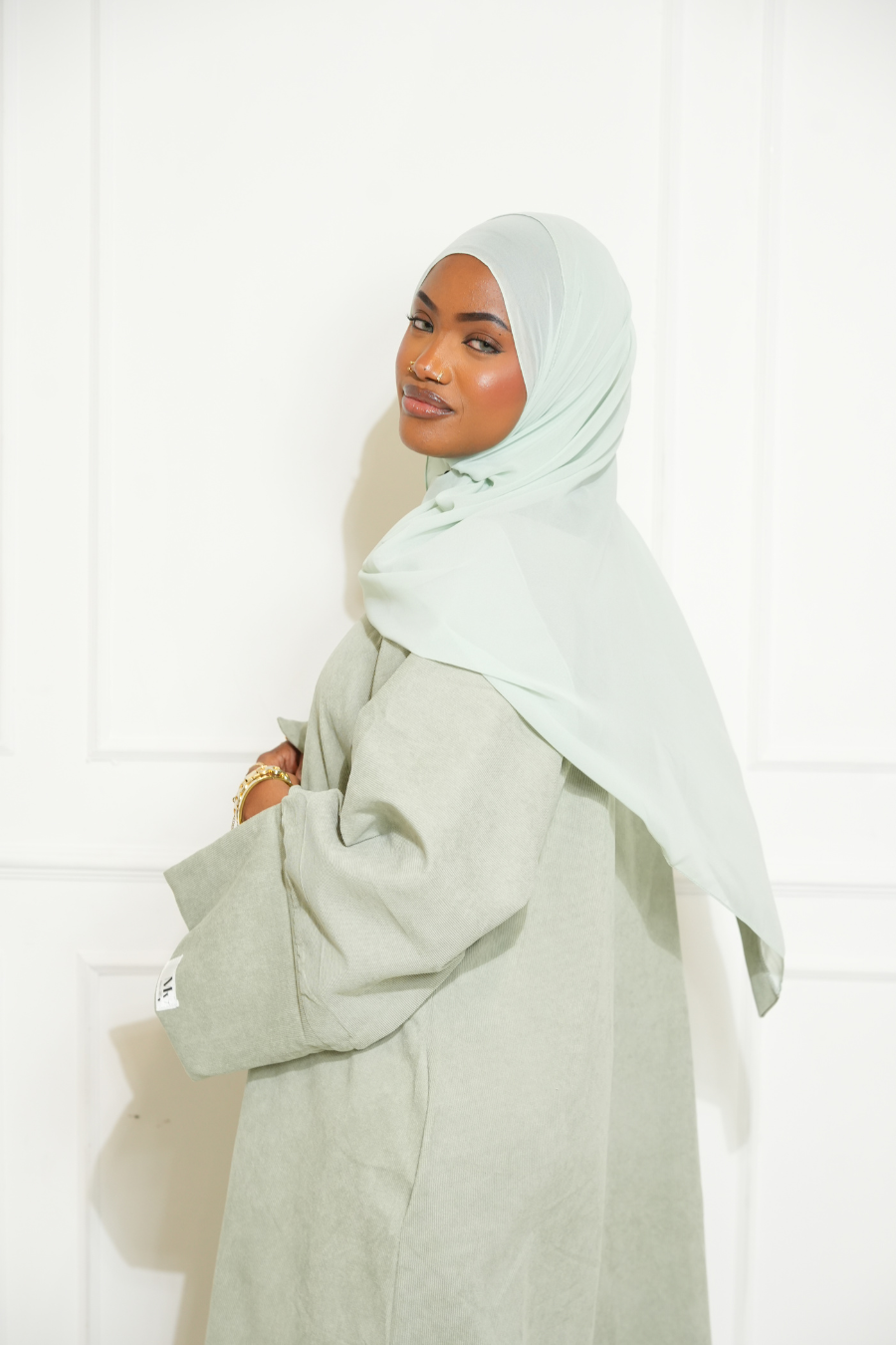 Pistachio Corduroy Abaya