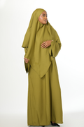 Olive Khimar Abaya Set