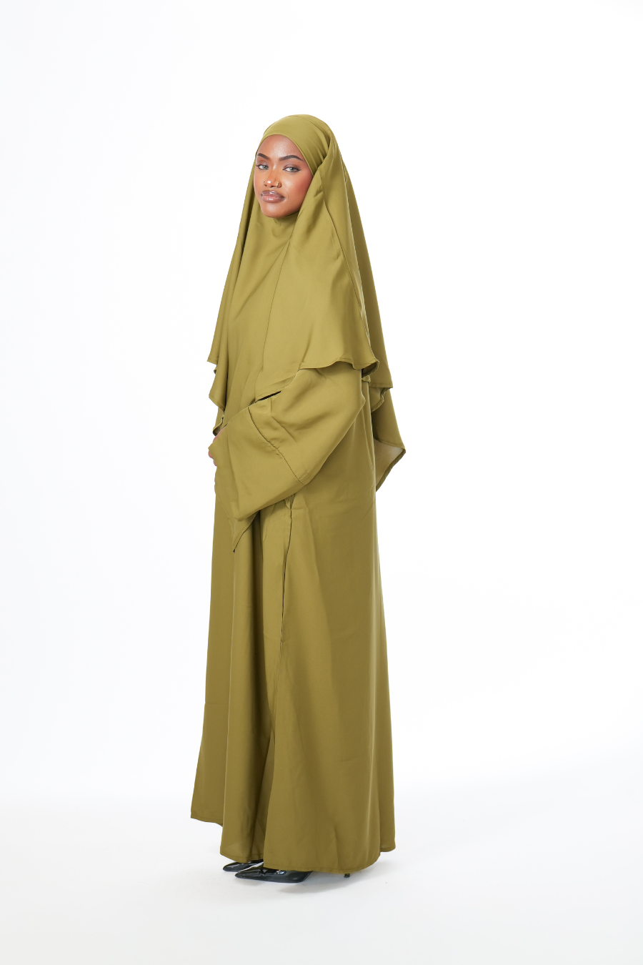 Olive Khimar Abaya Set